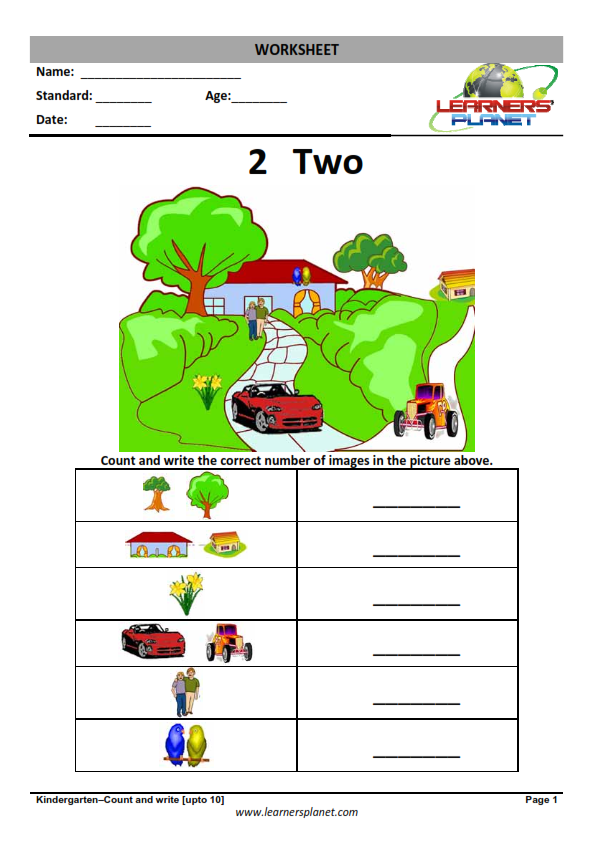 Kindergarten Math Printables-Learning To Count With Counting Worksheets